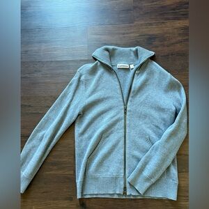 Gray Express‎ 100% Cotton Collared Zip Up Sweater